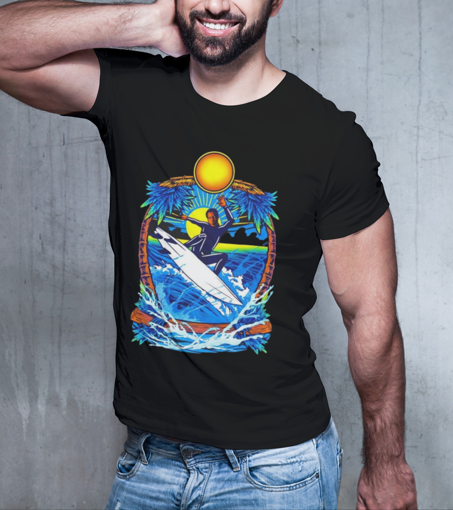 Chill With Water Surfing Under The Sun And Palm Trees T-Shirt