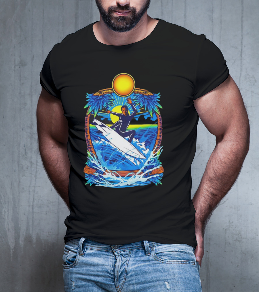 Chill With Water Surfing Under The Sun And Palm Trees T-Shirt