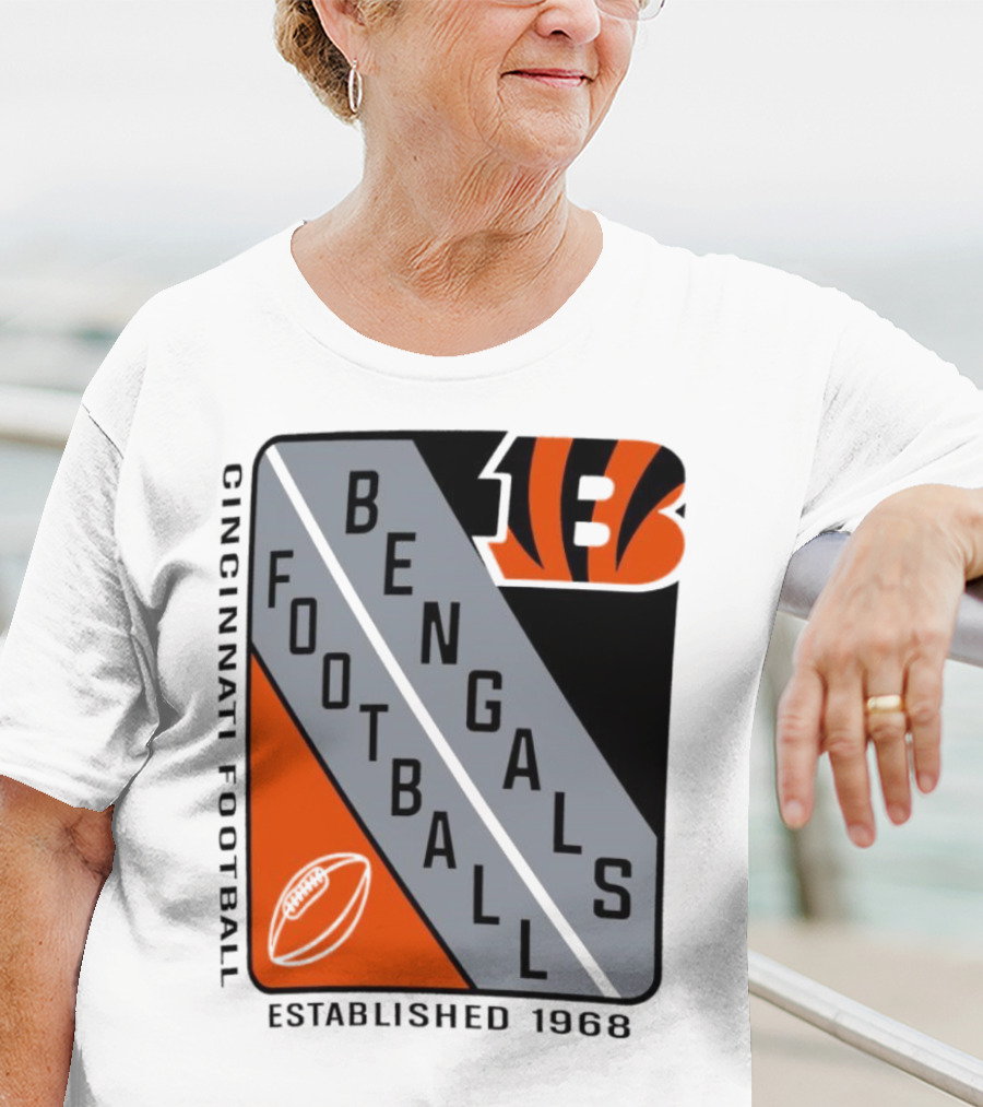 Cincinnati Bengals Football Shield Established 1968 Football Bengals Cincinnati Football T-Shirt