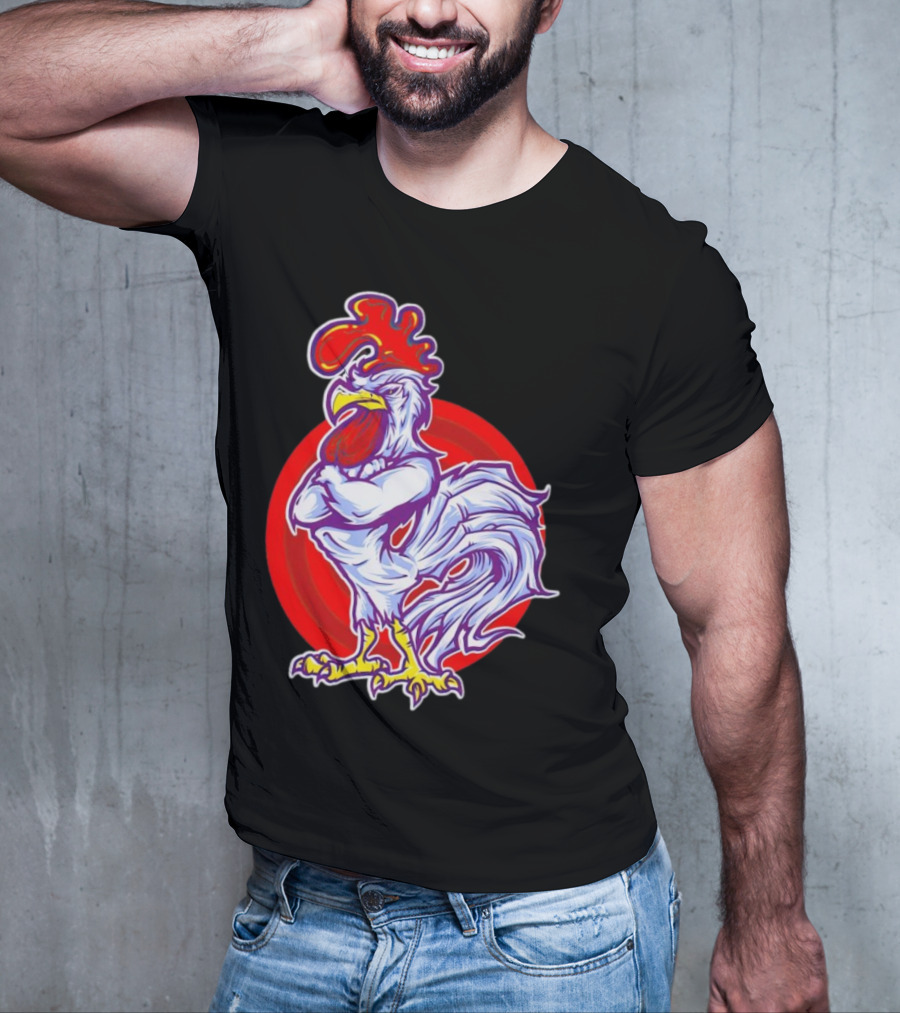 Cookei Chicken Muscle Rooster T-Shirt