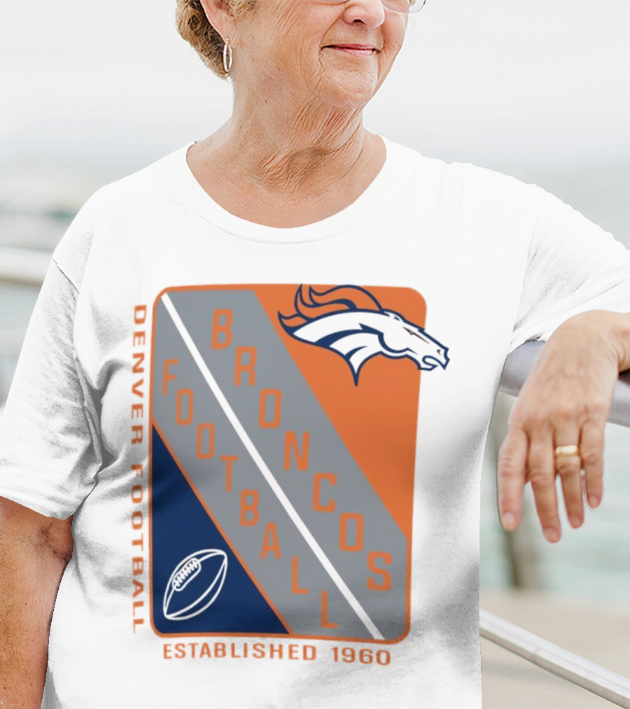 Denver Broncos Football Established 1960 Shield T-Shirt