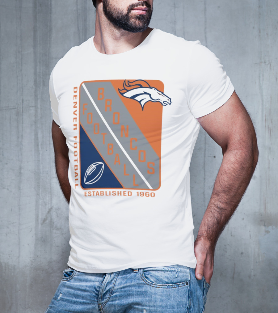 Denver Broncos Football Established 1960 Shield T-Shirt