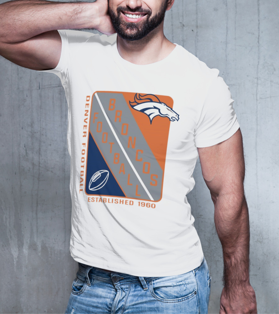 Denver Broncos Football Established 1960 Shield T-Shirt