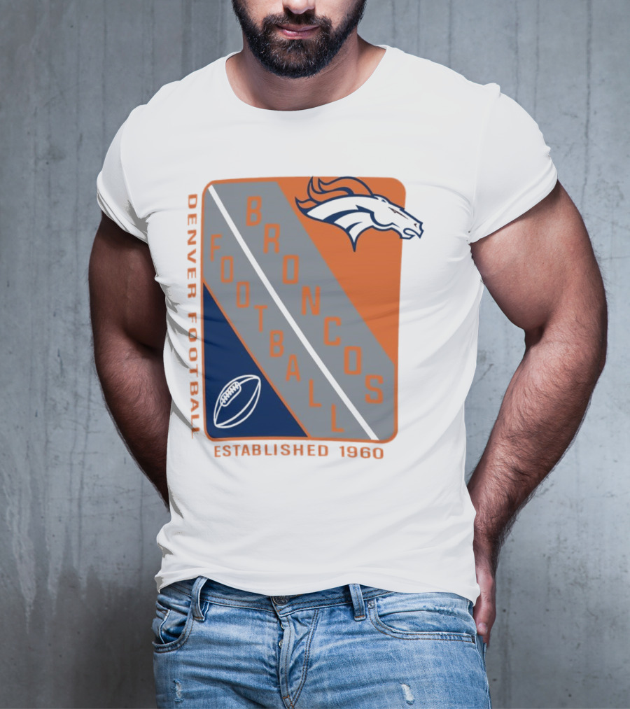 Denver Broncos Football Established 1960 Shield T-Shirt