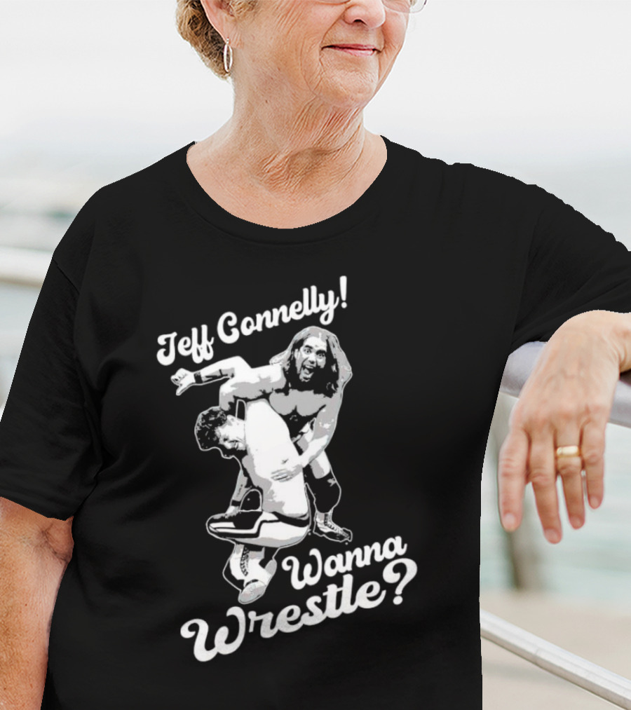 Jeff Connelly Ready To Rumble Wanna Wrestle Bold Wrestling Challenge T-Shirt