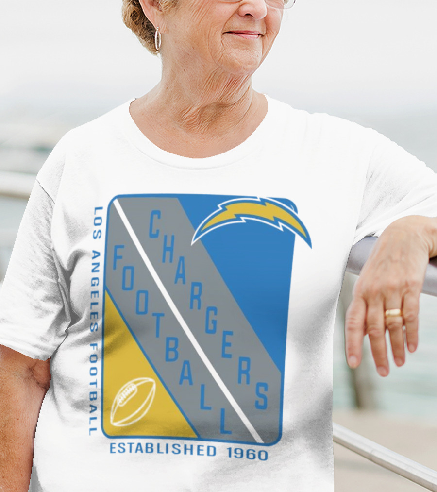 Los Angeles Chargers Football Shield Established 1960 T-Shirt