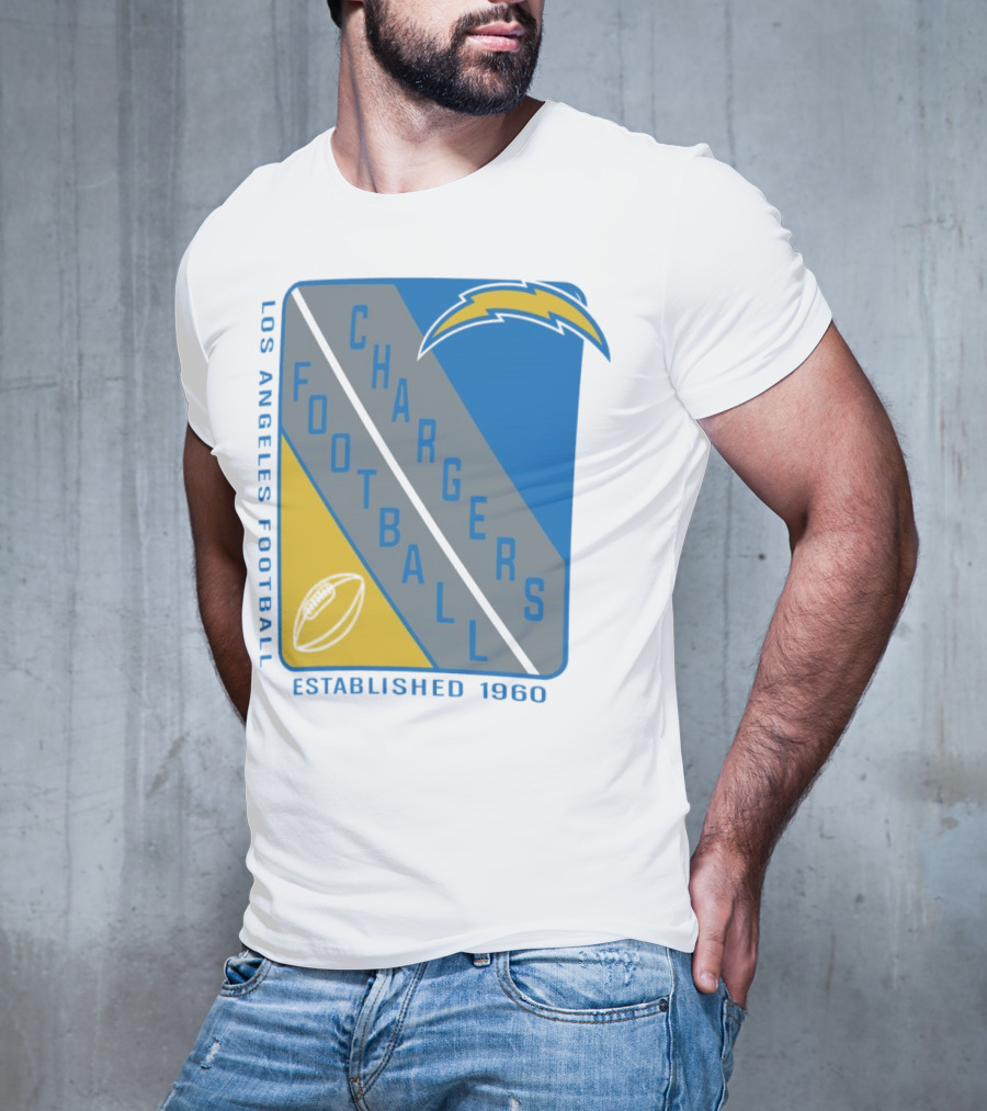 Los Angeles Chargers Football Shield Established 1960 T-Shirt