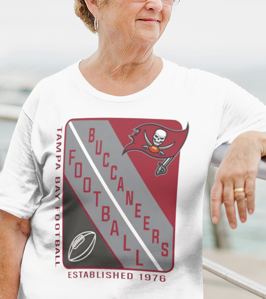 Tampa Bay Buccaneers Football Established 1976 Shield T-Shirt