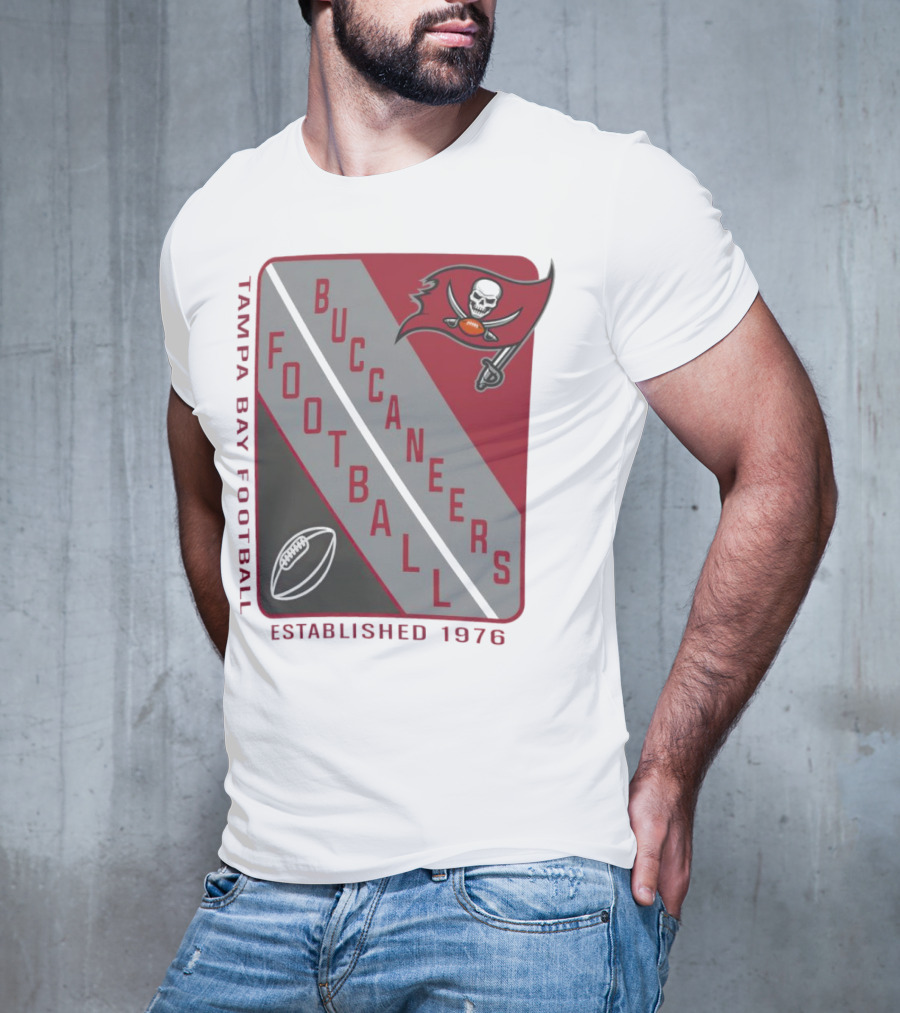 Tampa Bay Buccaneers Football Established 1976 Shield T-Shirt