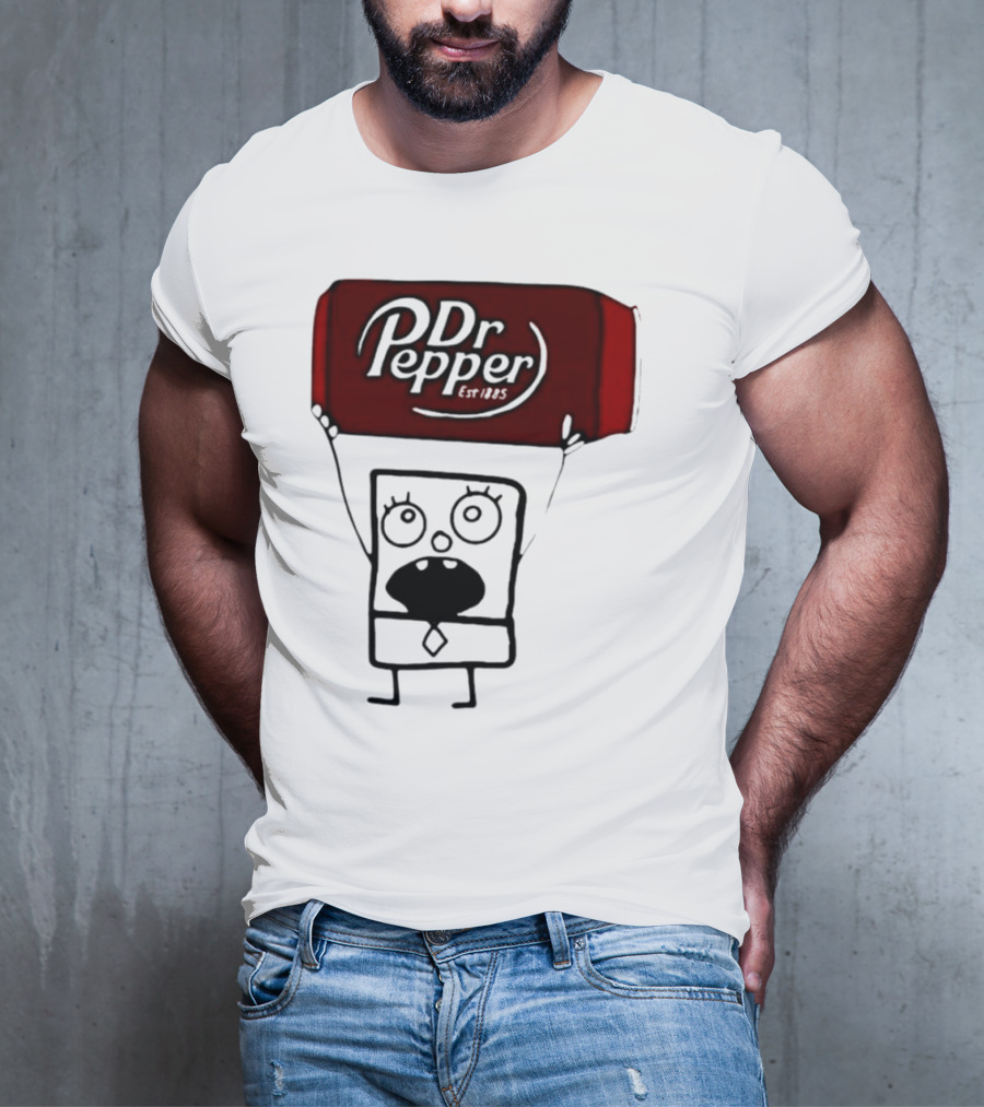 Dr Pepper Est 1885 Character Holding Red Can T-Shirt