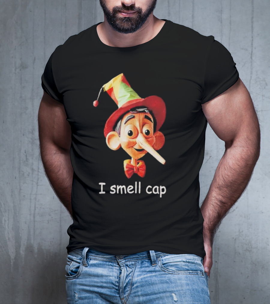 I Smell Cap Puppet Pinocchio With Colorful Hat And Bow Tie T-Shirt