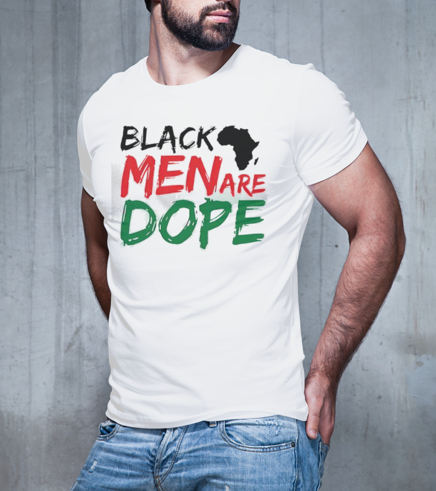 Black Men Are Dope Africa Silhouette Red Green T-Shirt