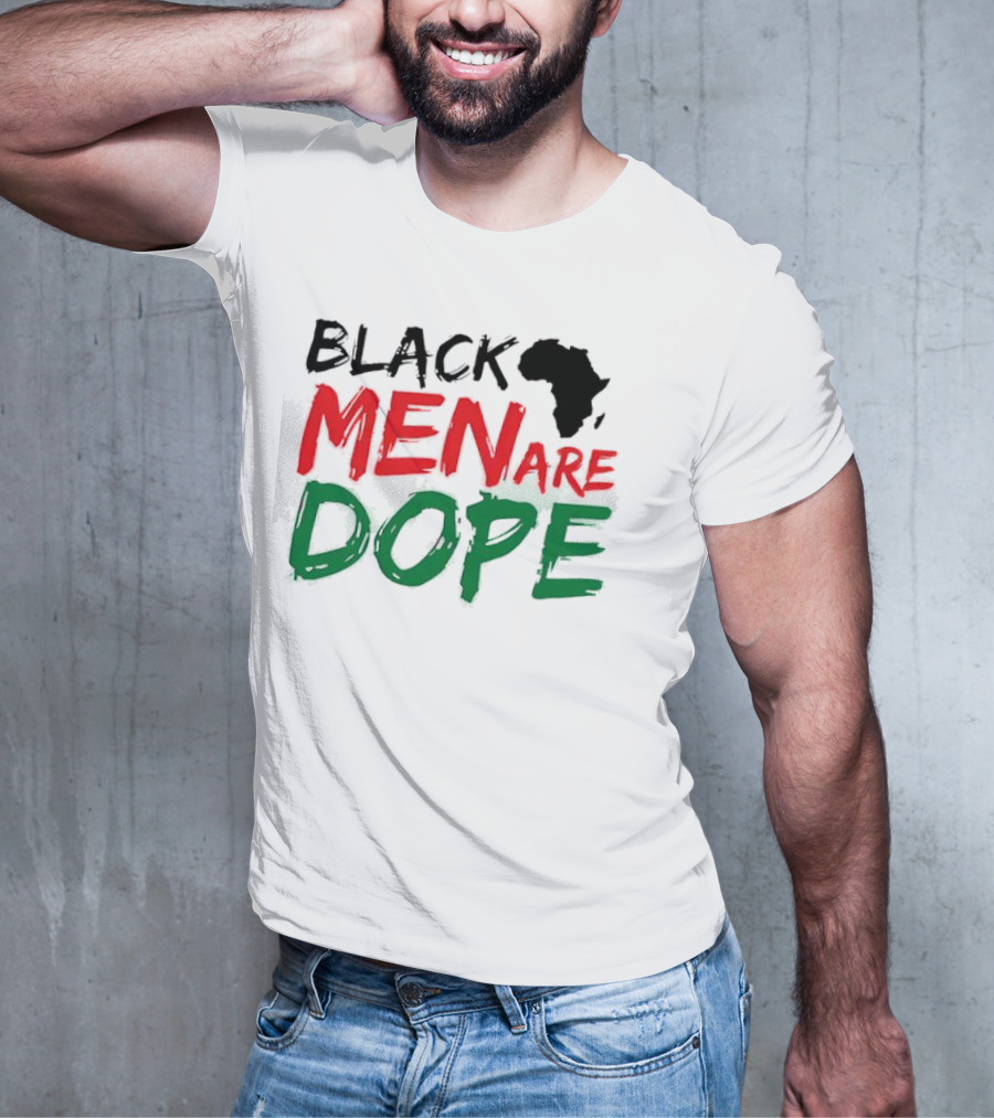 Black Men Are Dope Africa Silhouette Red Green T-Shirt