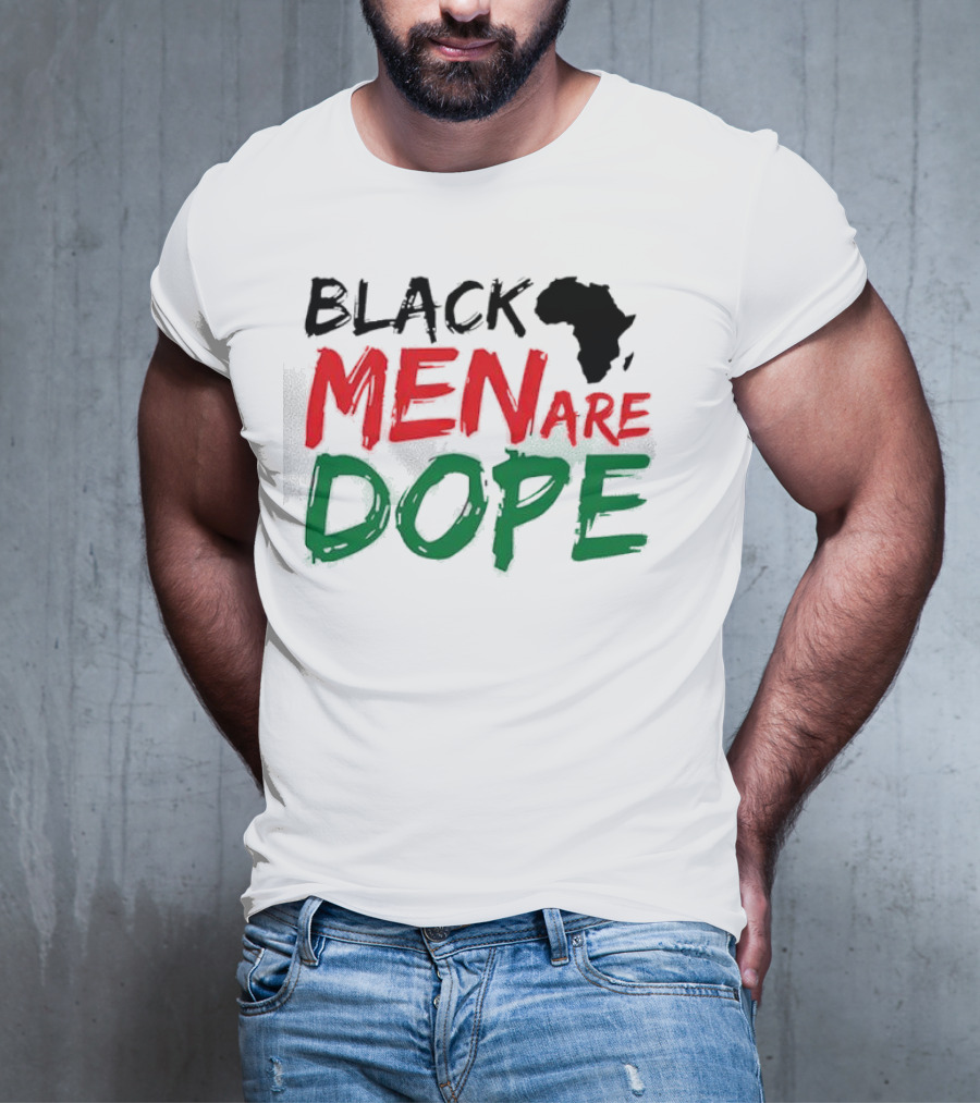 Black Men Are Dope Africa Silhouette Red Green T-Shirt