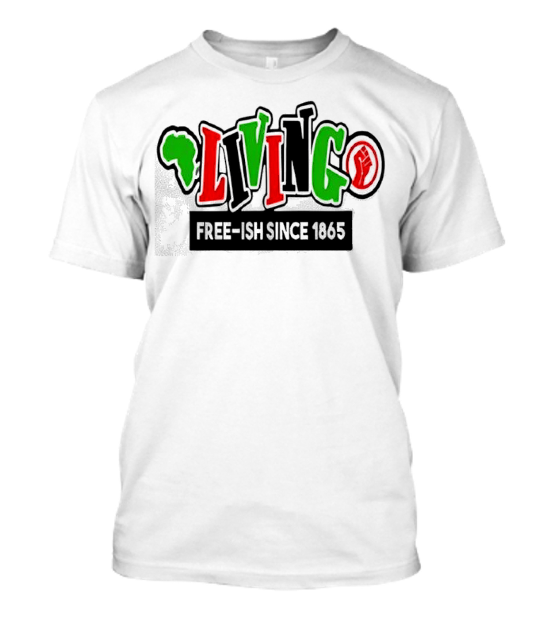 LIVING FREE-ISH SINCE 1865 AFRICA MAP SYMBOL FIST T-Shirt