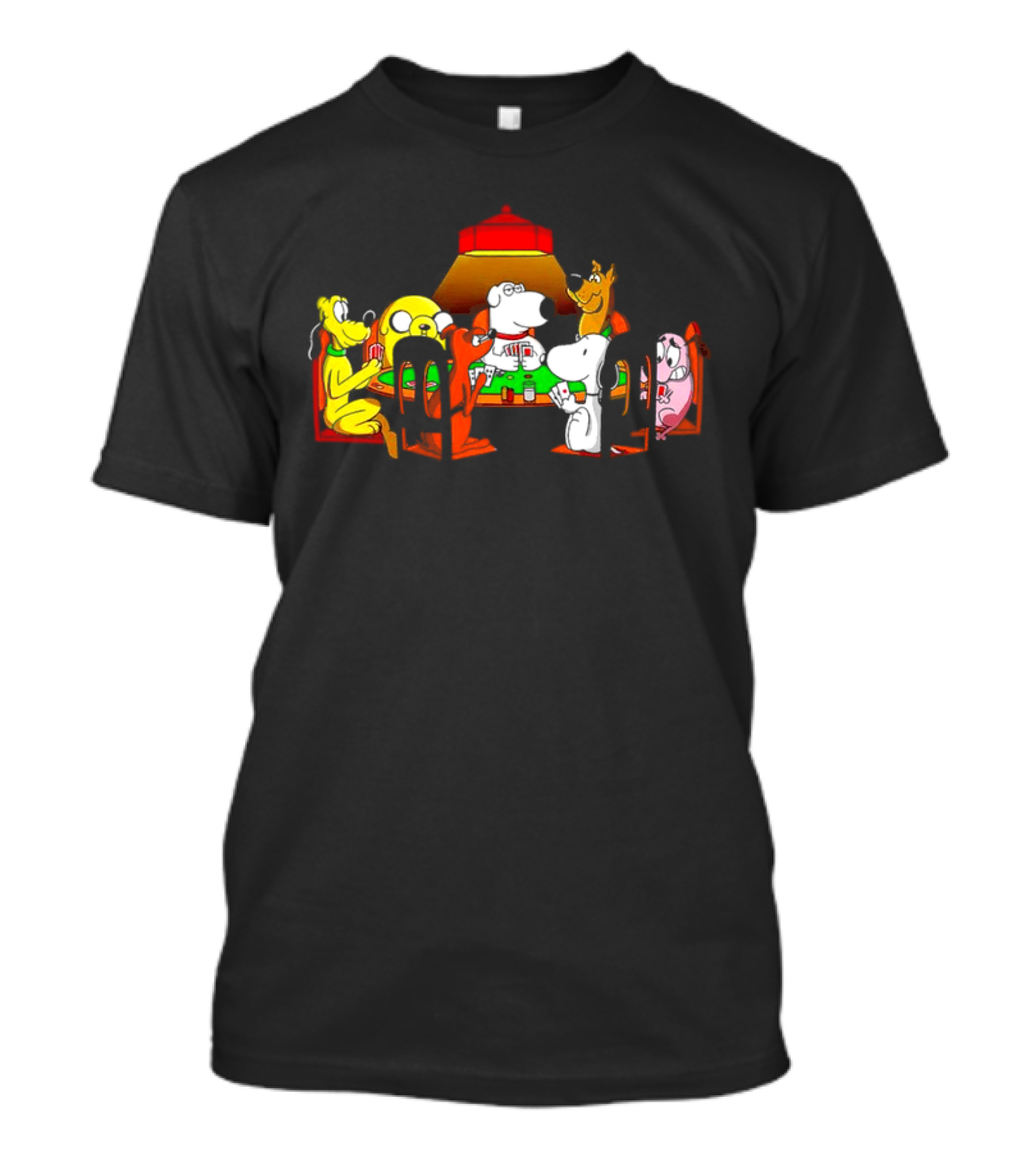 Snoopy And Dog Friends Poker Night Iconic Cartoon Characters T-Shirt