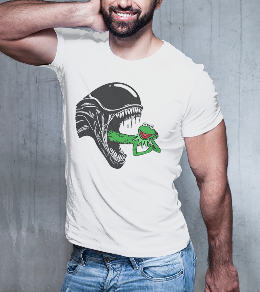 Alien Kermit Xenomorph Mashup Funny T-Shirt