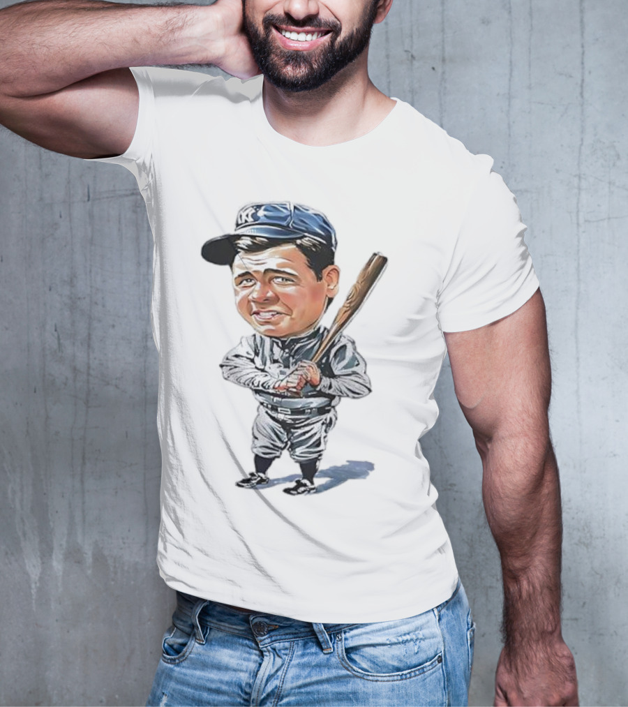 Babe Ruth NY Baseball Retro Caricature T-Shirt