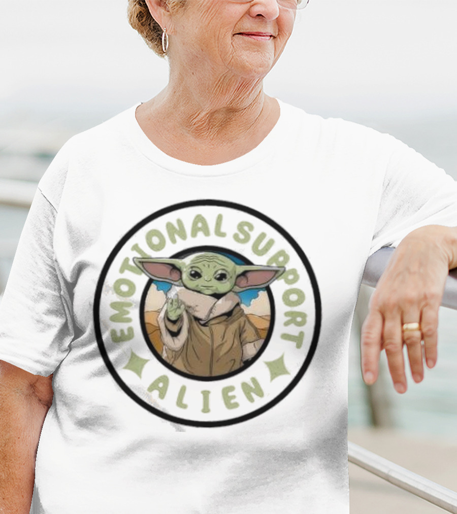 Emotional Support Alien Din Grogu Desert Oasis T-Shirt