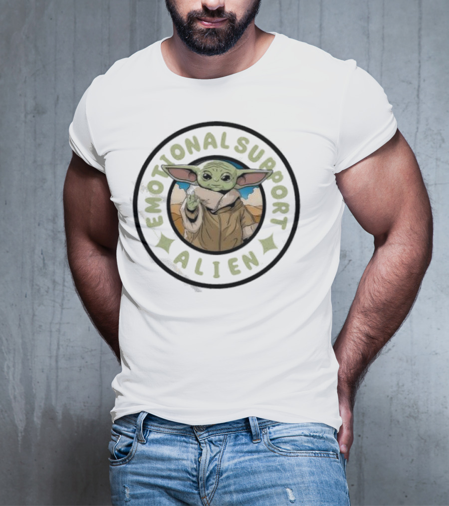 Emotional Support Alien Din Grogu Desert Oasis T-Shirt