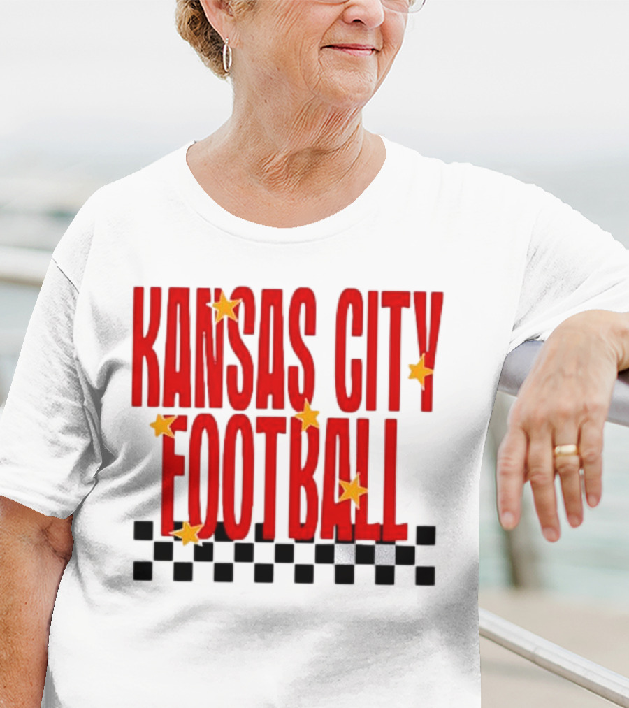 KANSAS CITY FOOTBALL Red Stars Checkerboard Deep Heather T-Shirt