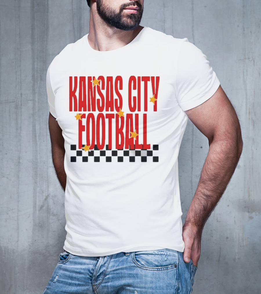 KANSAS CITY FOOTBALL Red Stars Checkerboard Deep Heather T-Shirt