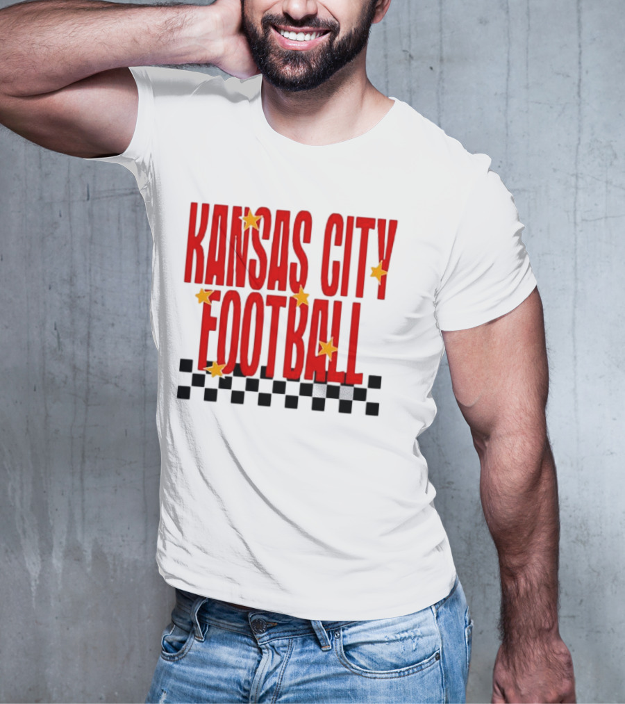 KANSAS CITY FOOTBALL Red Stars Checkerboard Deep Heather T-Shirt
