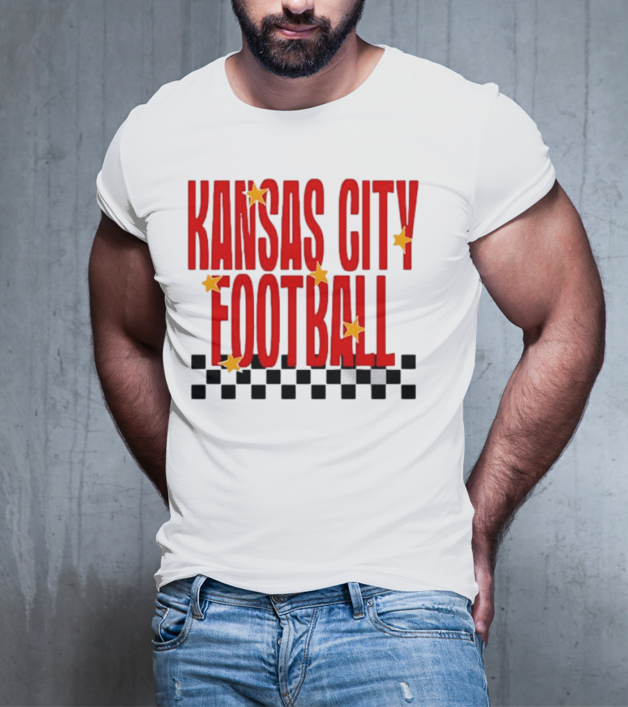 KANSAS CITY FOOTBALL Red Stars Checkerboard Deep Heather T-Shirt