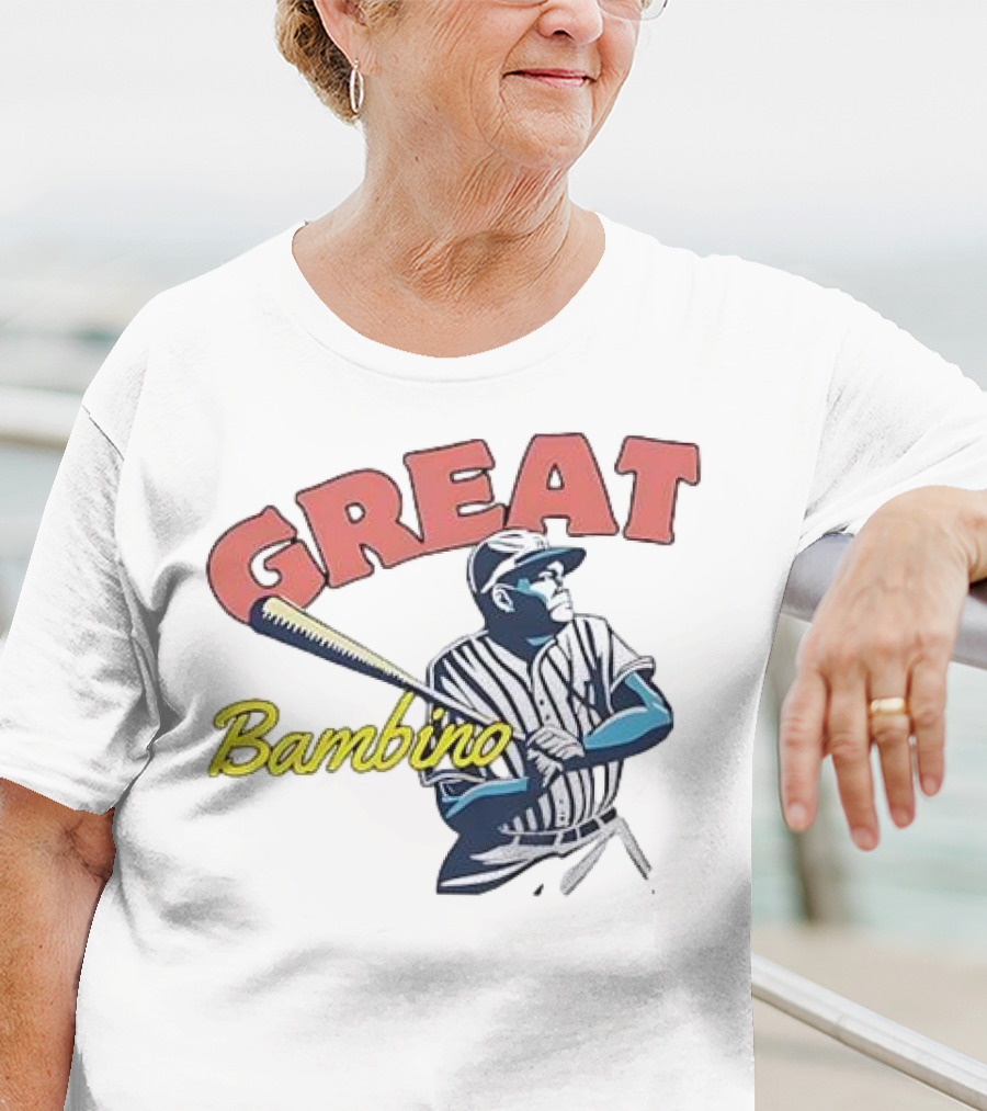 Great Bambino Baseball Legend Iconic Cotton Crew T-Shirt