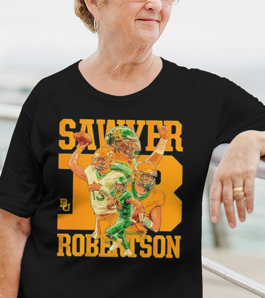 Baylor Bears Sawyer Robertson 13 Football Quarterback BU T-Shirt