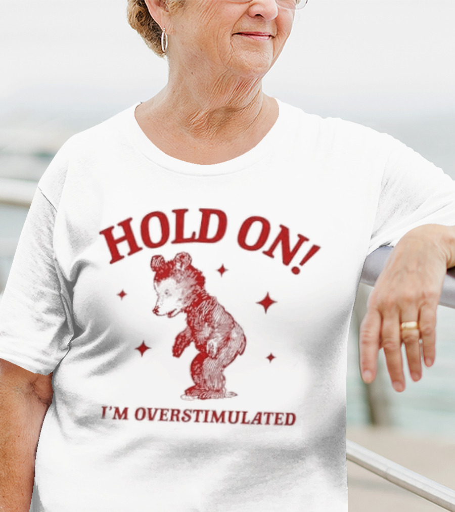 Hold On I'm Overstimulated Bear T-Shirt