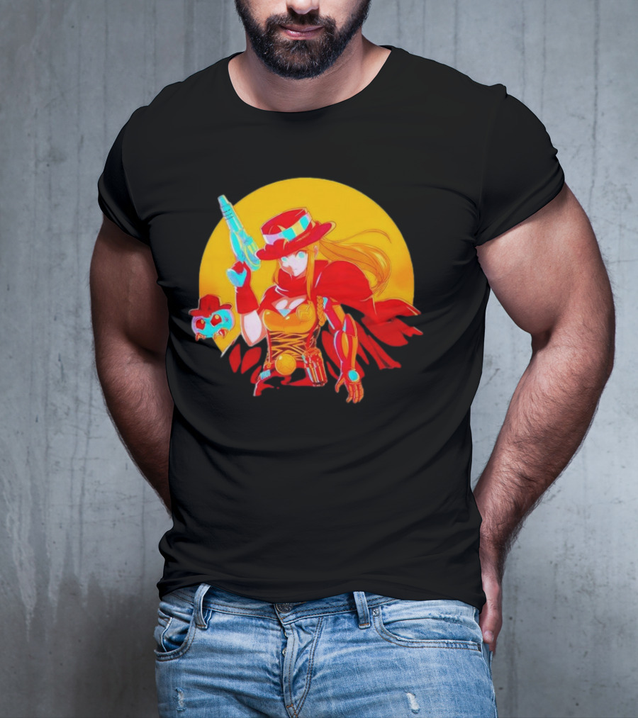 Samus Aran Metroid Marshal With Gun And Hat In Western T-Shirt