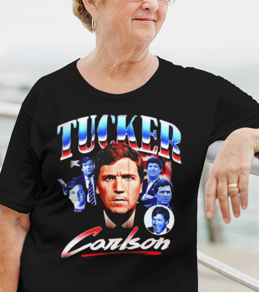 Tucker Carlson Stars And Stripes Faces T-Shirt