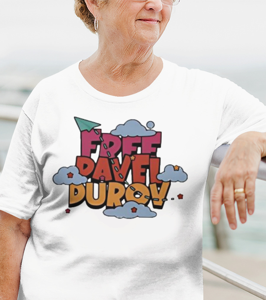 Free Pavel Durov Telegram Graffiti Clouds Paper Airplane T-Shirt