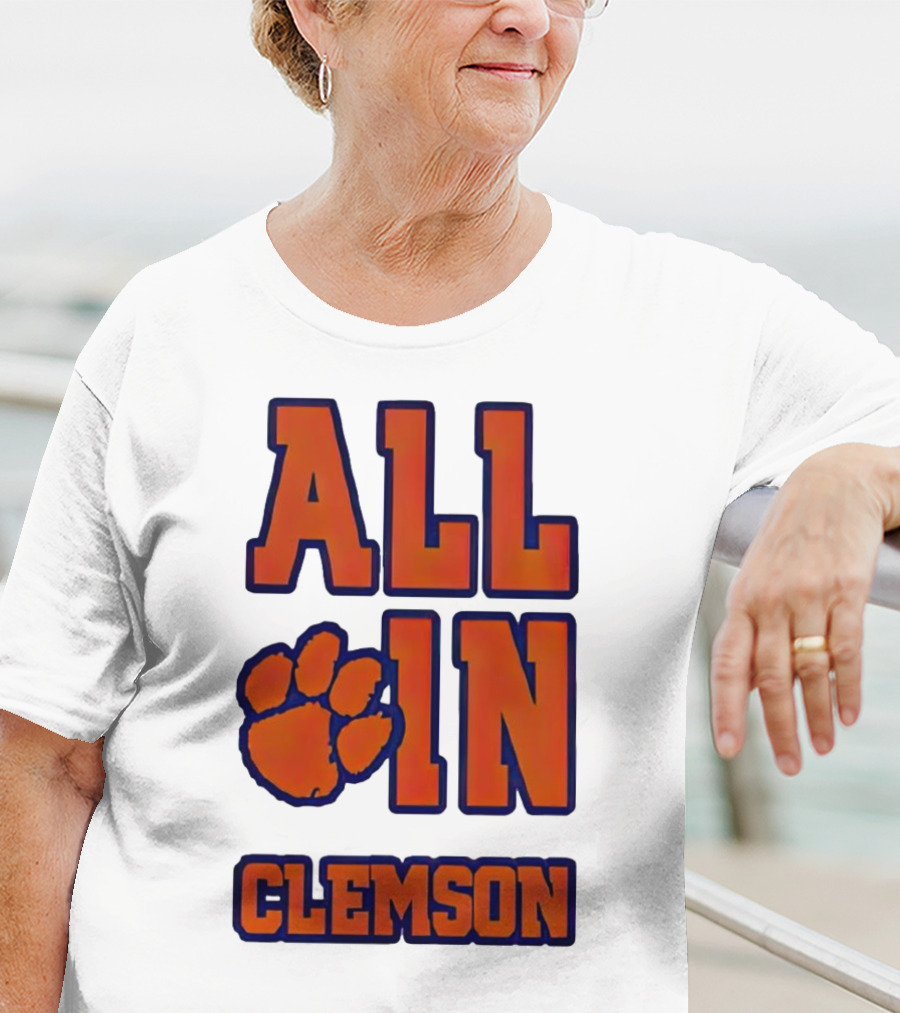 All In Clemson Tigers Football Paw T-Shirt