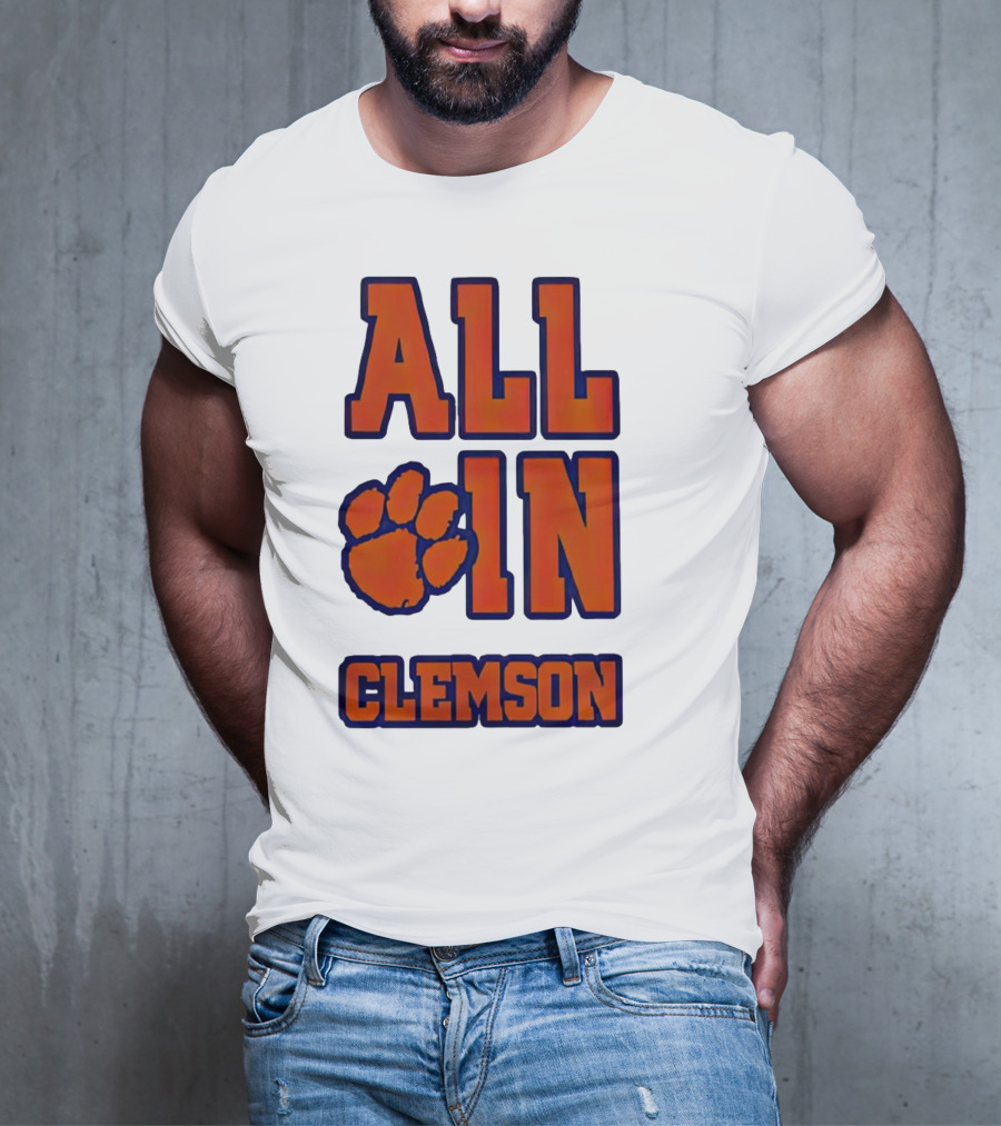 All In Clemson Tigers Football Paw T-Shirt