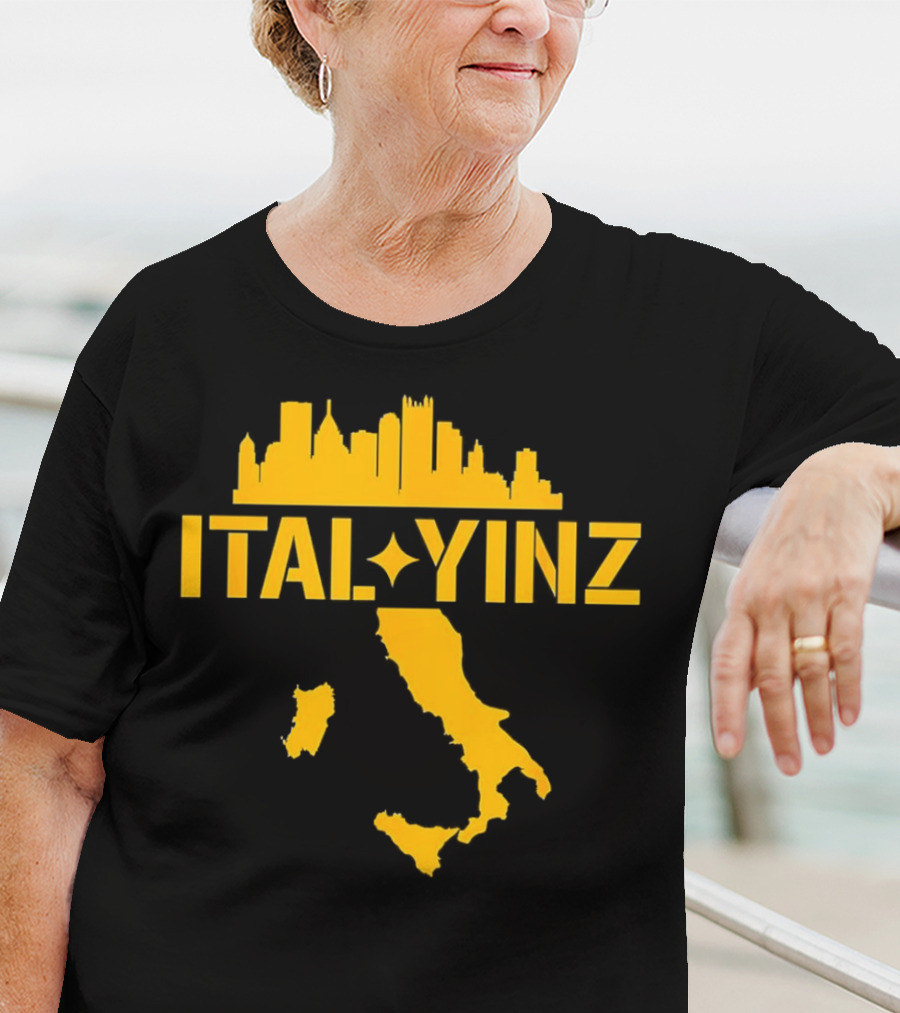 Ital Yinz Pittsburgh Skyline Italy Map T-Shirt