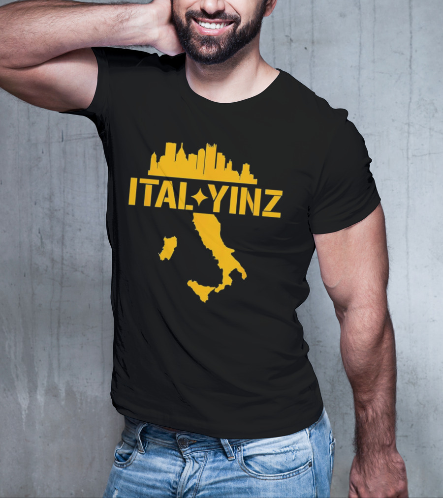 Ital Yinz Pittsburgh Skyline Italy Map T-Shirt