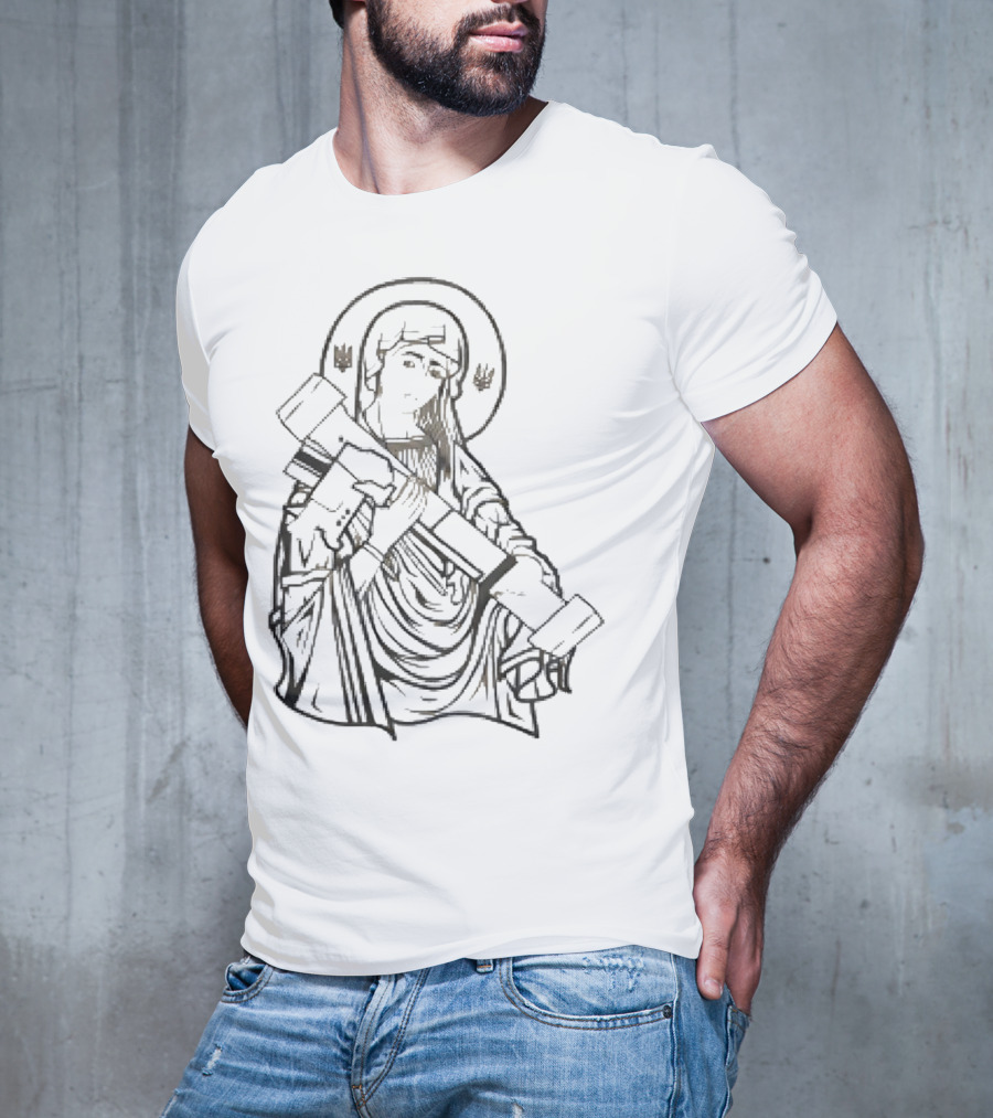 Military Bundle Saint Holding Rocket Launcher T-Shirt