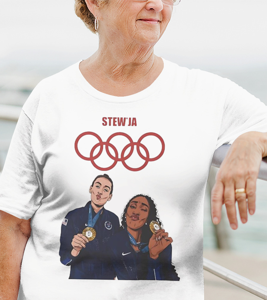 Stewja Olympic Rings A'Ja Wilson Breanna Stewart T-Shirt