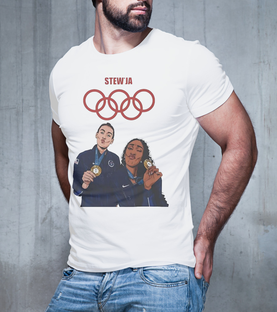 Stewja Olympic Rings A'Ja Wilson Breanna Stewart T-Shirt