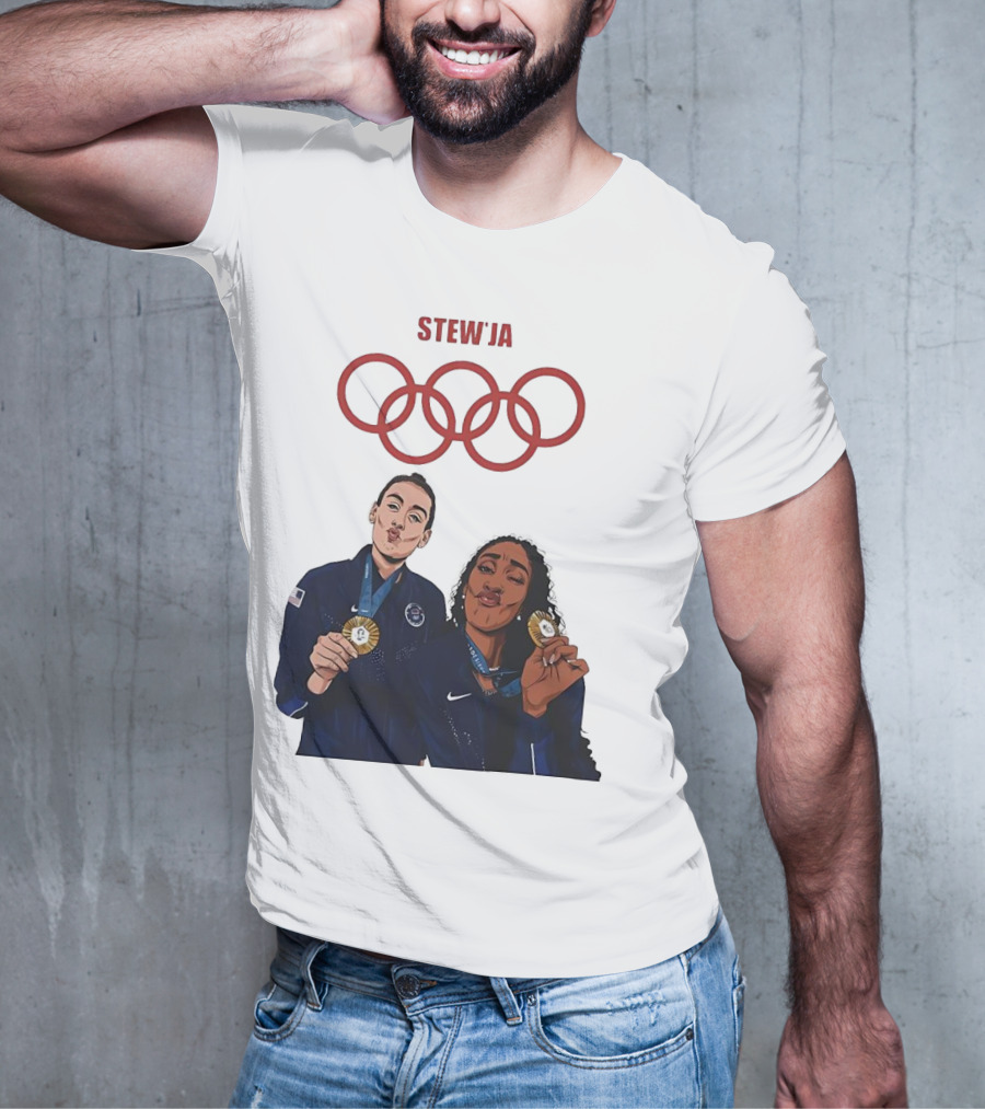 Stewja Olympic Rings A'Ja Wilson Breanna Stewart T-Shirt