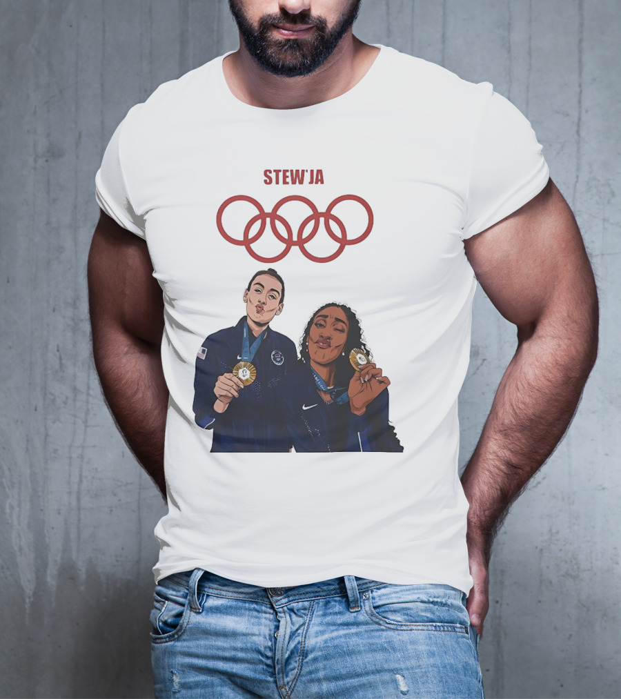Stewja Olympic Rings A'Ja Wilson Breanna Stewart T-Shirt