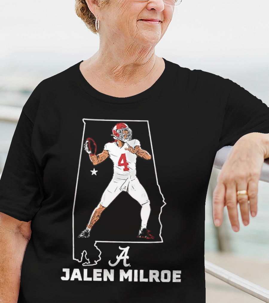 Alabama Crimson Tide Jalen Milroe Football Star T-Shirt