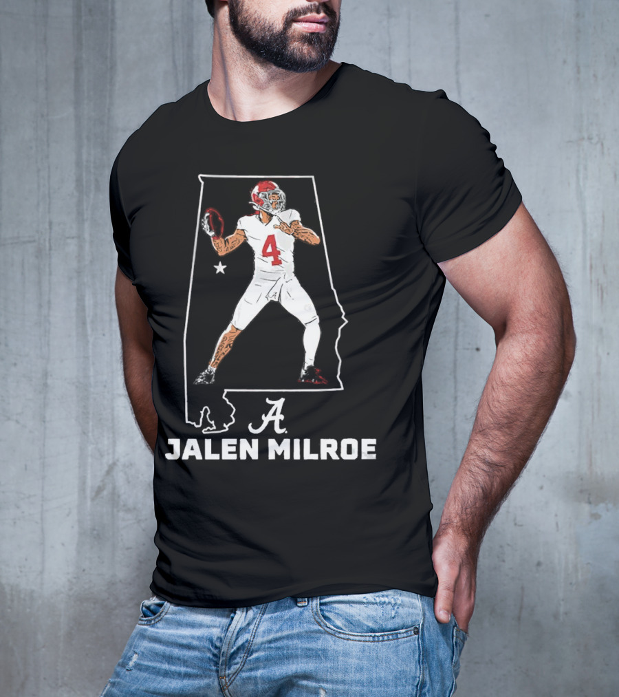 Alabama Crimson Tide Jalen Milroe Football Star T-Shirt