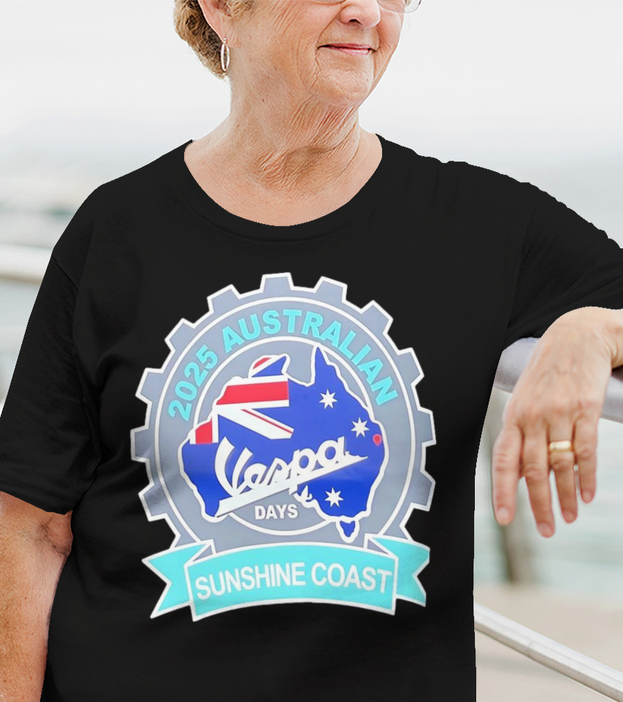 2025 Australian Sunshine Coast Vespa Days Australia Flag T-Shirt