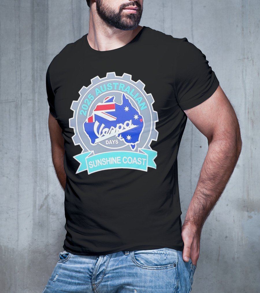 2025 Australian Sunshine Coast Vespa Days Australia Flag T-Shirt
