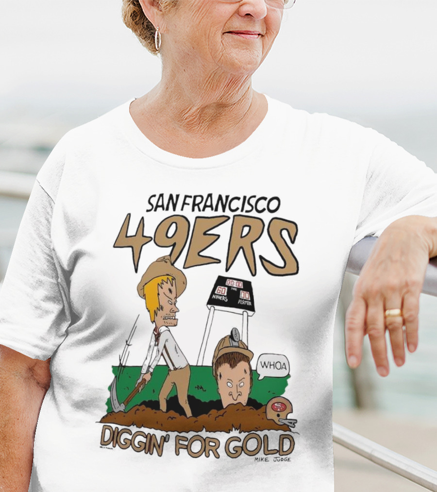 San Francisco 49ers Diggin' For Gold NFL X Beavis And Butt-Head T-Shirt