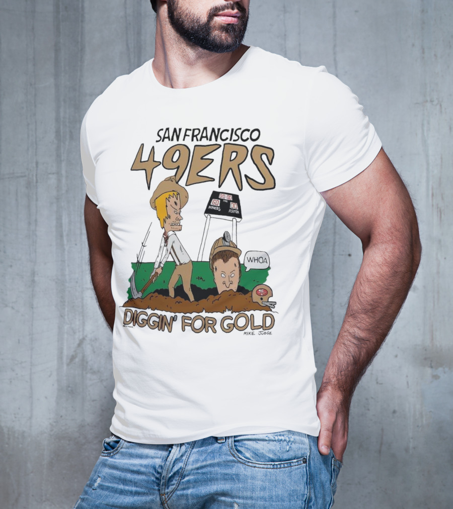 San Francisco 49ers Diggin' For Gold NFL X Beavis And Butt-Head T-Shirt