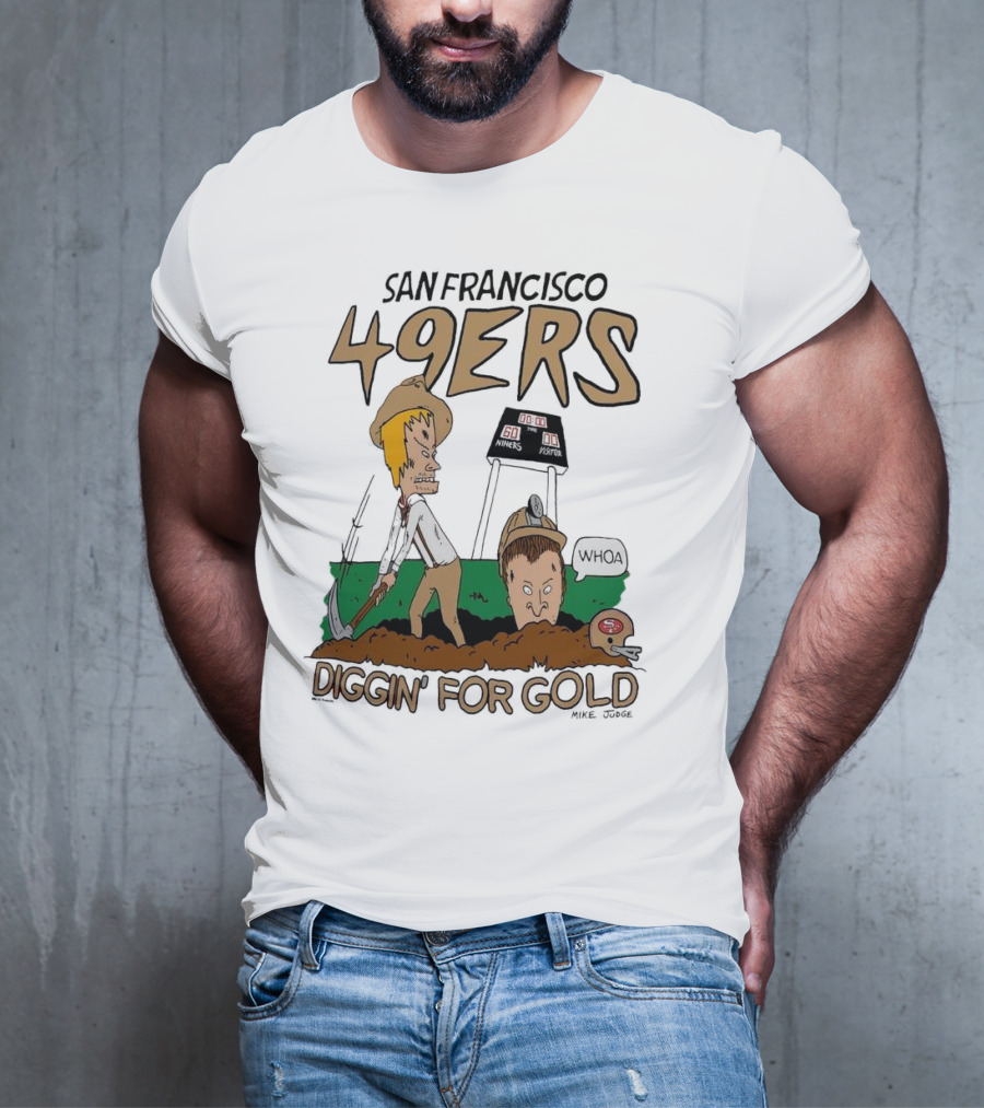 San Francisco 49ers Diggin' For Gold NFL X Beavis And Butt-Head T-Shirt